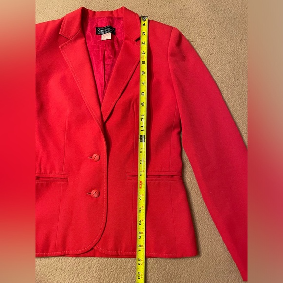 Retro 80s Garey Petites Blazer Suit Jacket Red Size 4 Vintage - Picture 14 of 15